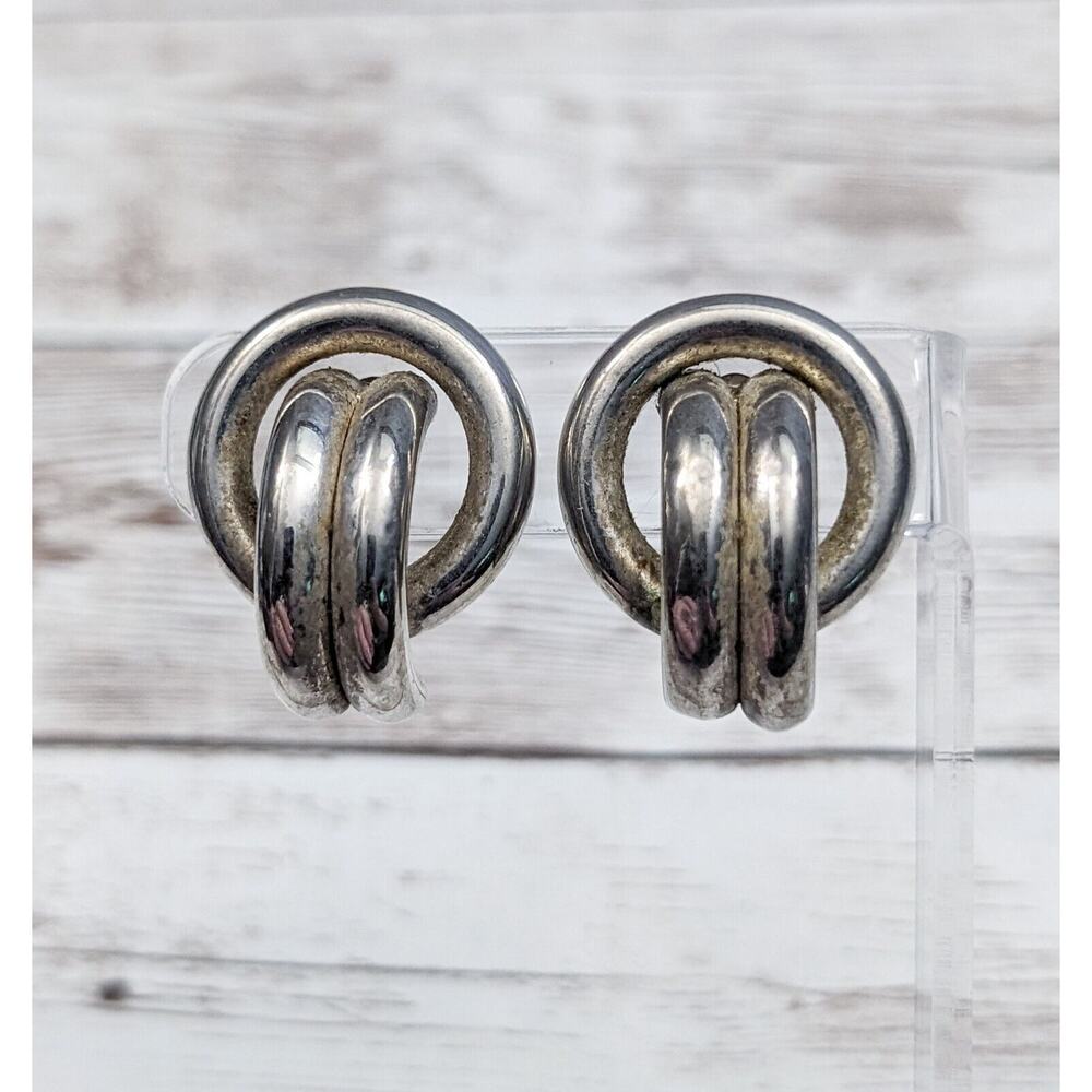 Vintage Clip On Earrings - Pipe Like - Poor Condition
